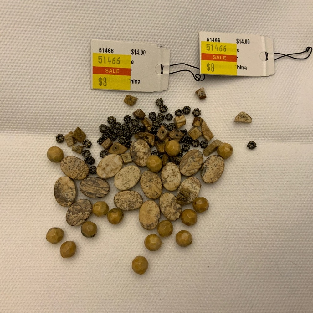 B3/ Beads for 2 Cookie Lee Bracelets 51466 - Light Brown Stones